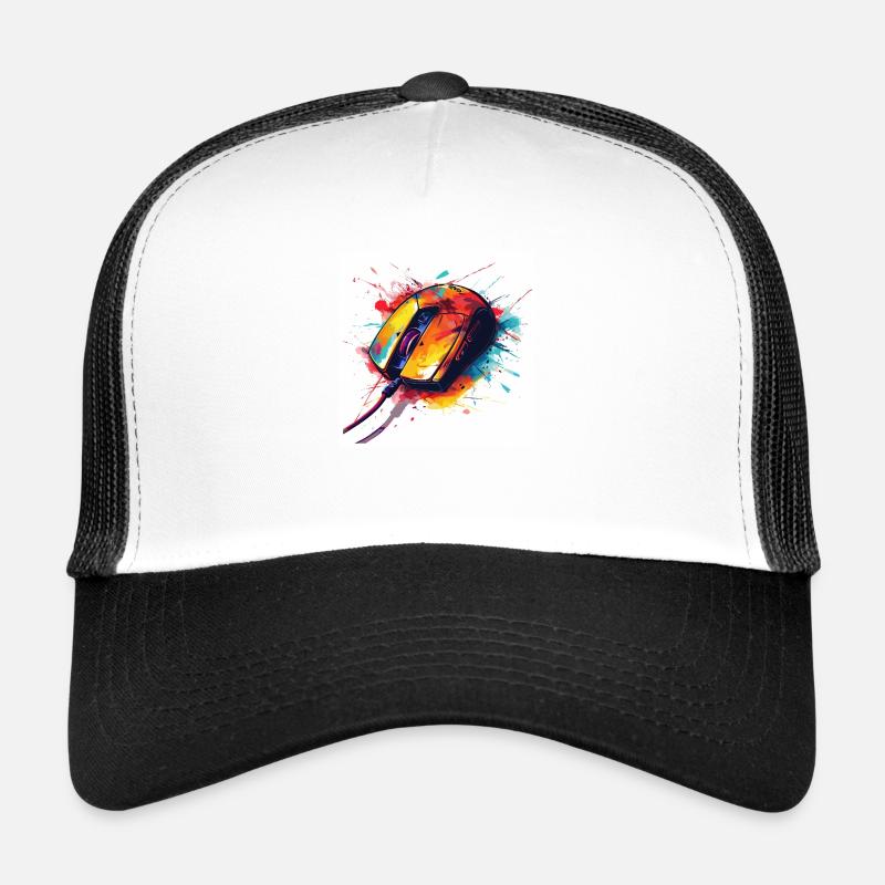 Gaming Mouse - Trucker Cap - white/black