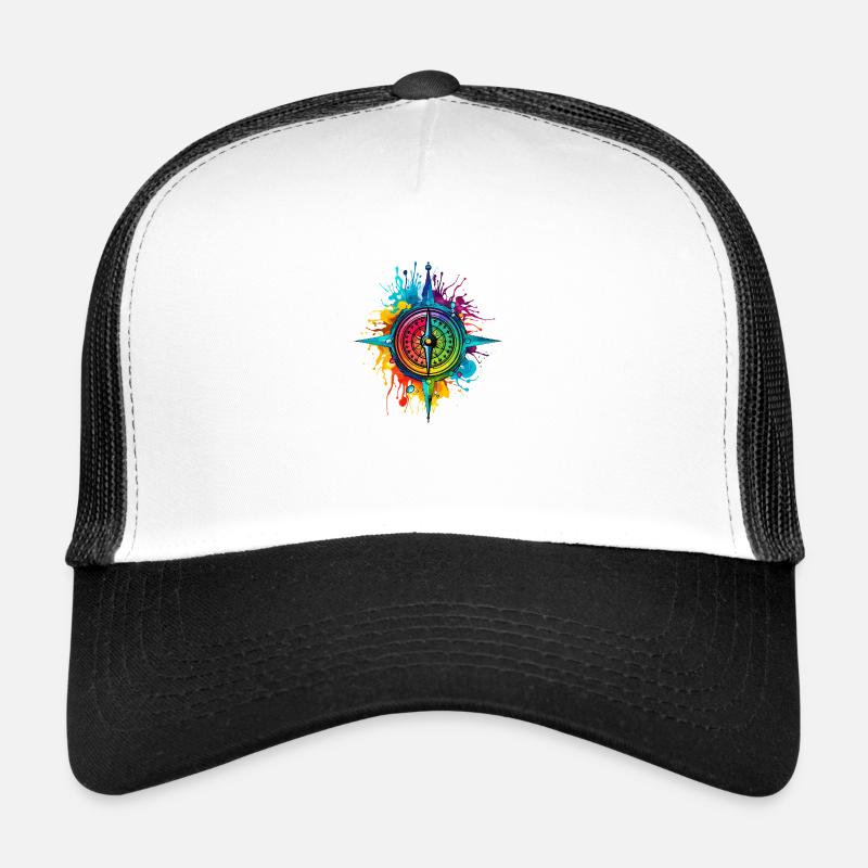 Compass - Trucker Cap - white/black