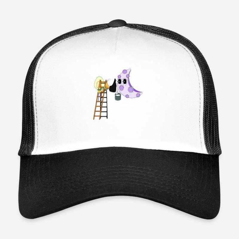 AUF DEM MOND - Trucker Cap - Weiß/Schwarz