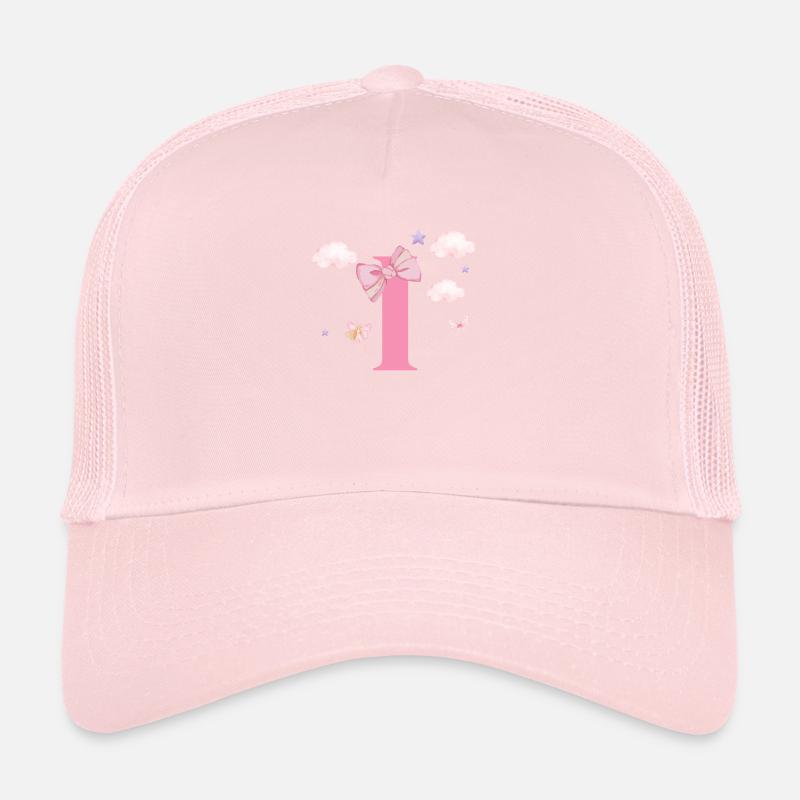 Lettre i rose nuages Casquette trucker 