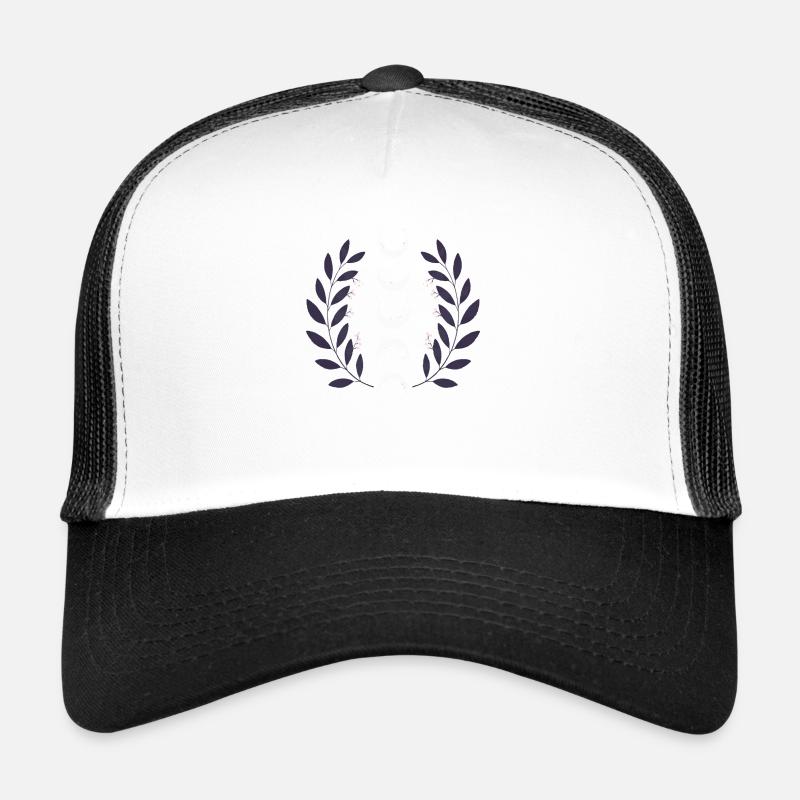 Himmlische Mondphase BOHO Wildblumen Sternzeichen Hexe - Trucker Cap - Weiß/Schwarz