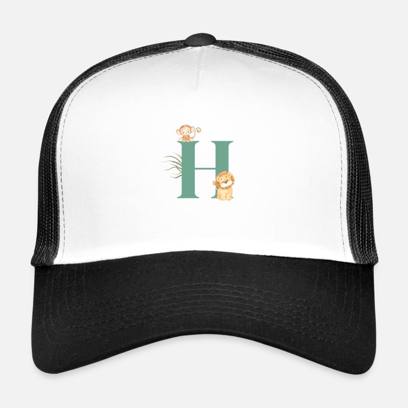 Buchstabe h grüne Dschungeltiere Trucker Cap