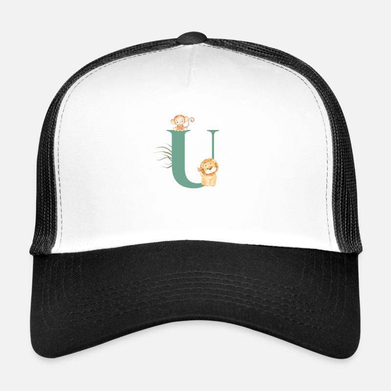 Lettre u vert animaux jungle Casquette trucker 