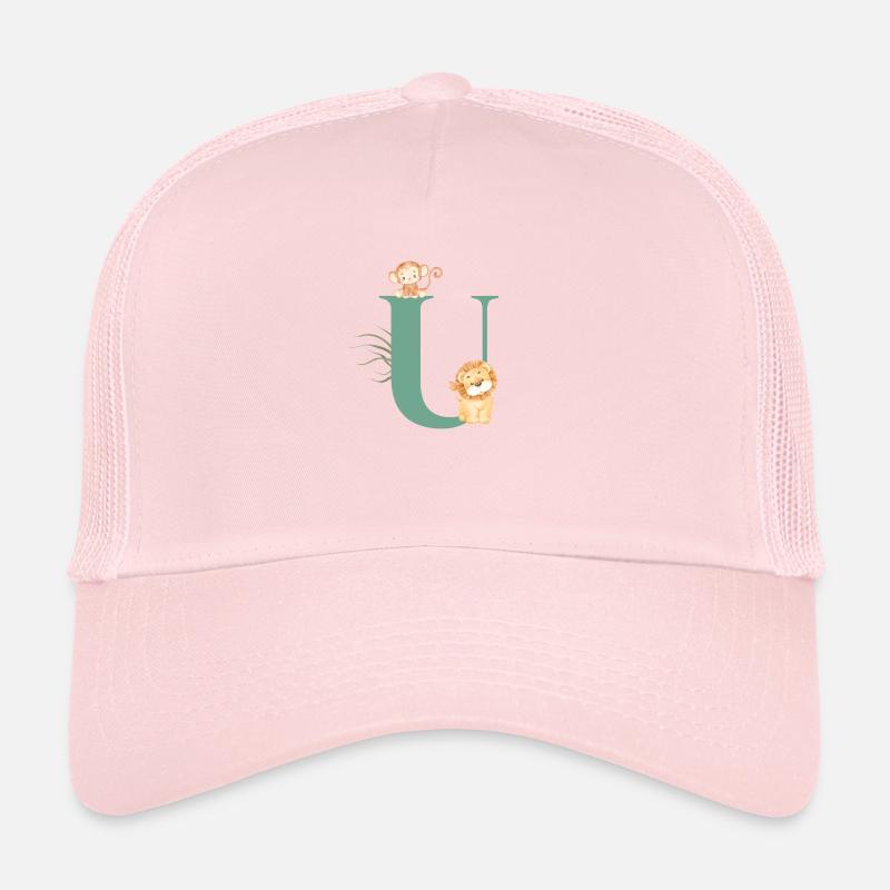 Buchstabe u grüne Dschungeltiere Trucker Cap