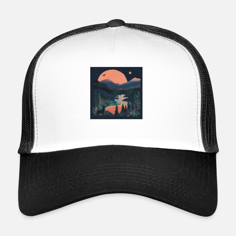 Landscape 2 - Trucker Cap - Weiß/Schwarz
