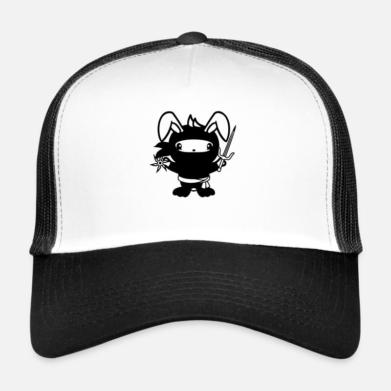 Bunny Ninja Star Fighter Japanese Assassin Trucker Cap