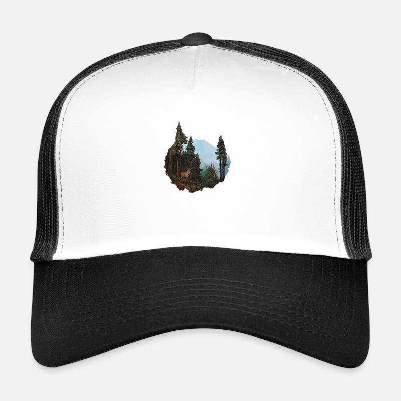 The Deer and the Black Forest - Trucker Cap - white/black