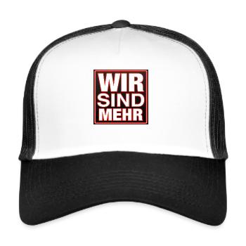 WIR SIND MEHR! - Trucker Cap - Weiß/Schwarz - Vorne