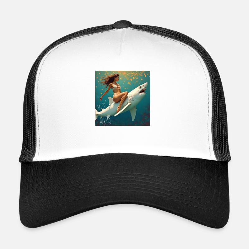 Hai reiten - Trucker Cap - Weiß/Schwarz
