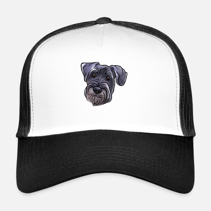 Medium schnauzer head in comic style Trucker Cap