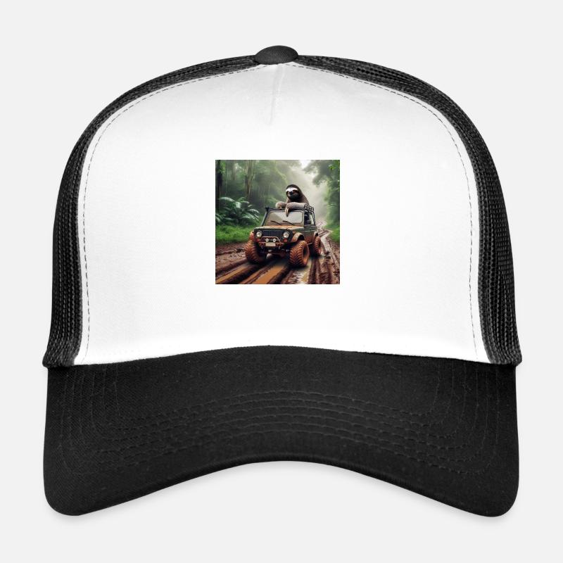 Faultier Wanderer 4x4 - Trucker Cap - Weiß/Schwarz