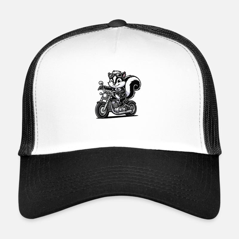 Skunk Motorcycle Trucker Cap