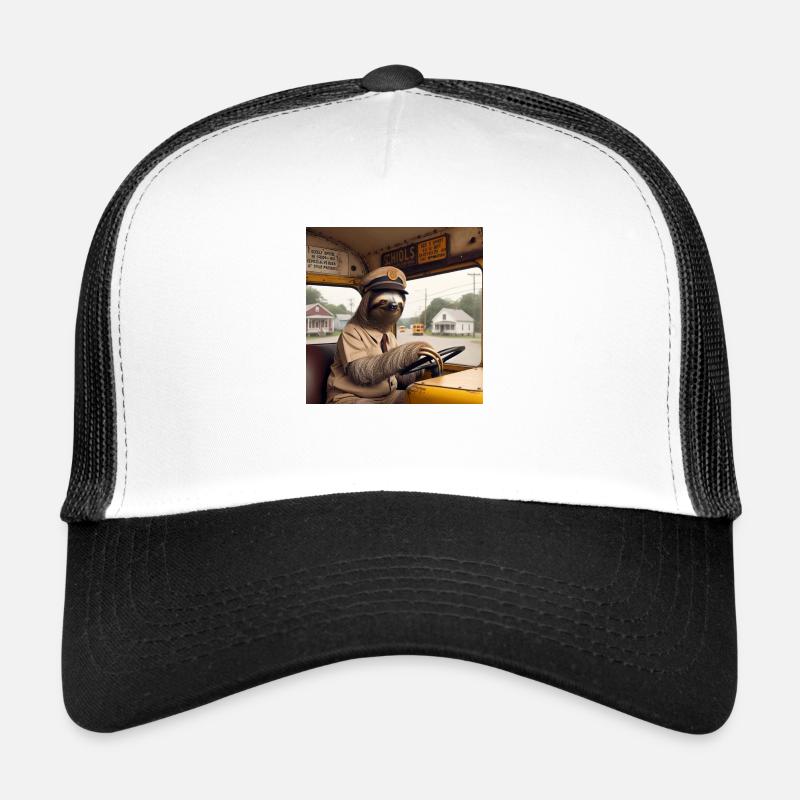 Sloth school bus tramp Trucker Cap