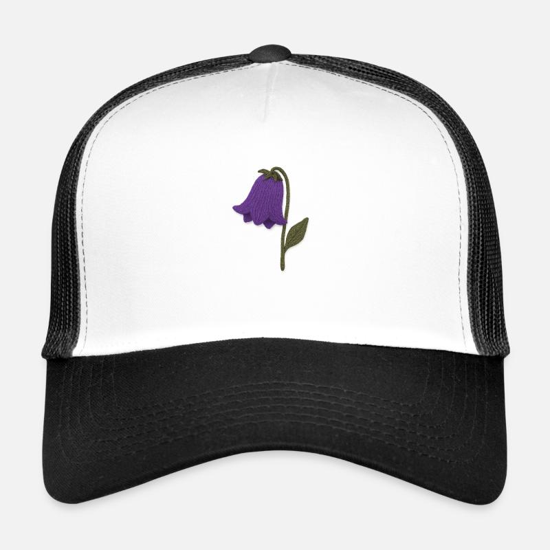 Blumen - Trucker Cap - Weiß/Schwarz