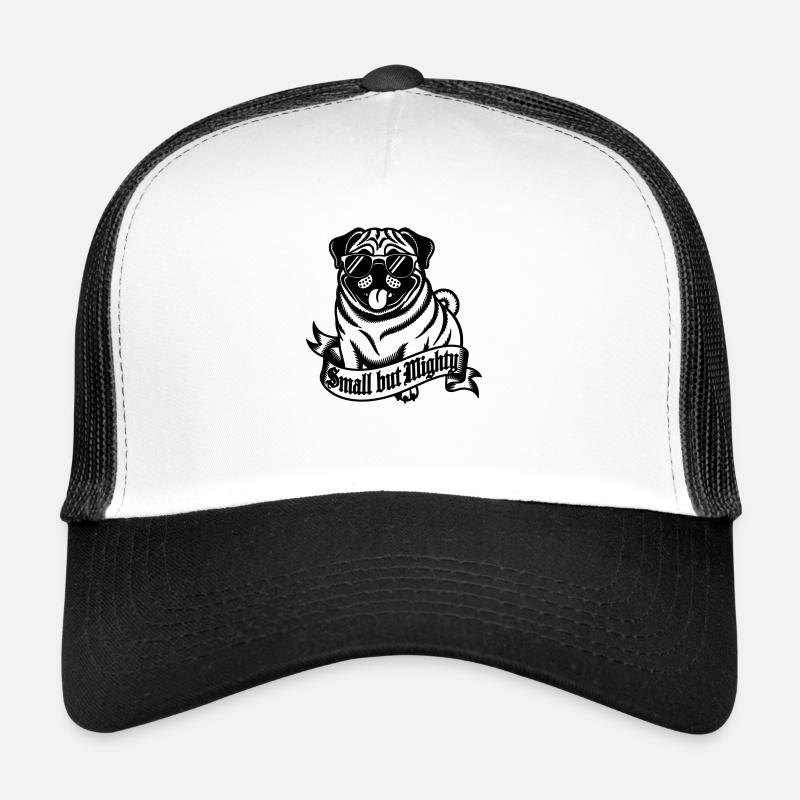 Mops mit der Aufschrift "Klein, aber oho" Trucker Cap