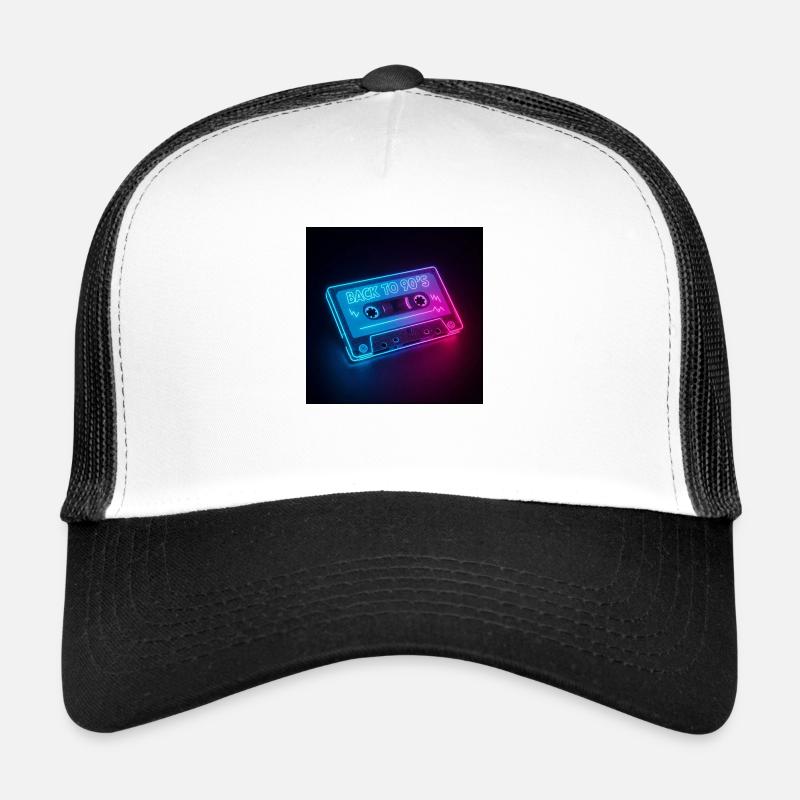 Back to 90's - Casquette trucker  - blanc/noir