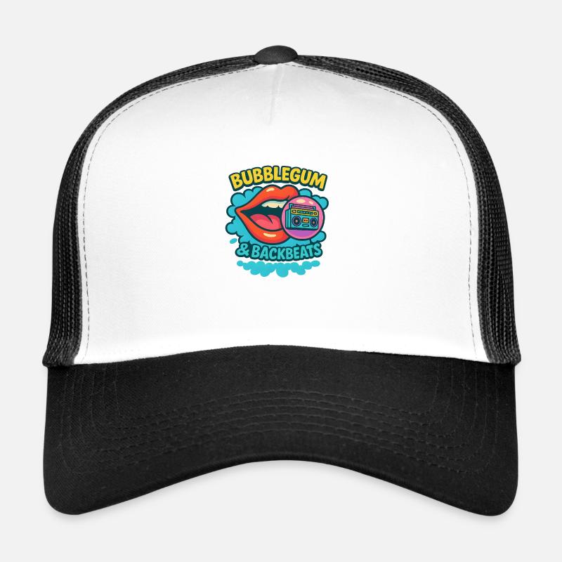 Bubblegum & Backbeats - Trucker Cap - white/black