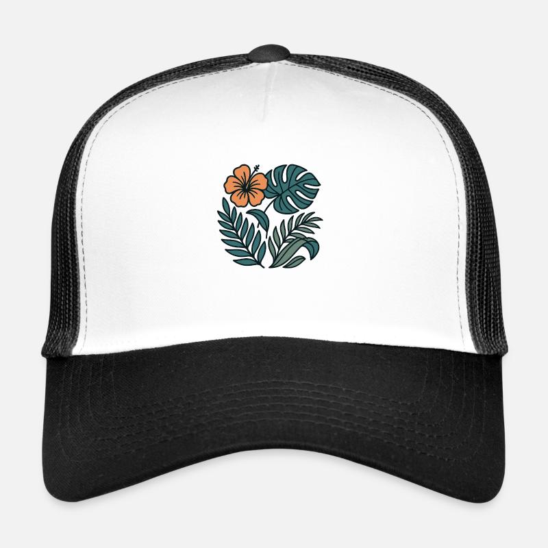 Aloha Flora - Trucker Cap - Weiß/Schwarz