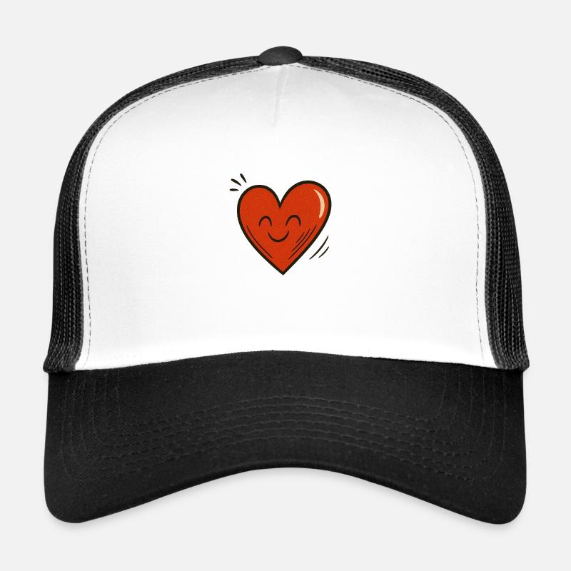 Hüpfendes Herz – Wenn Liebe tanzt - Trucker Cap - Weiß/Schwarz