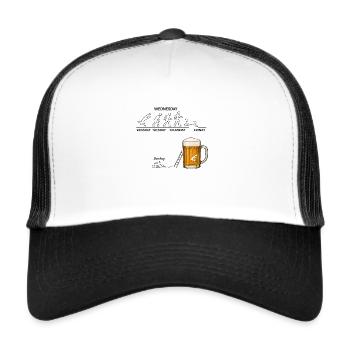 Cours amusant de la semaine du lundi au vendredi - Casquette trucker  - blanc/noir - Devant