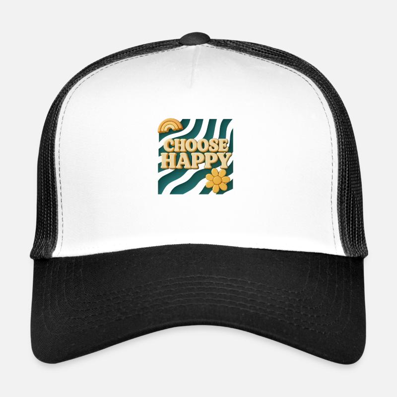Choose Happy – 3D Retro Design Trucker Cap