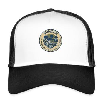 MINDEN – DA, WO GESCHICHTE KEIN MUSEUM BRAUCHT - Trucker Cap - Weiß/Schwarz - Vorne