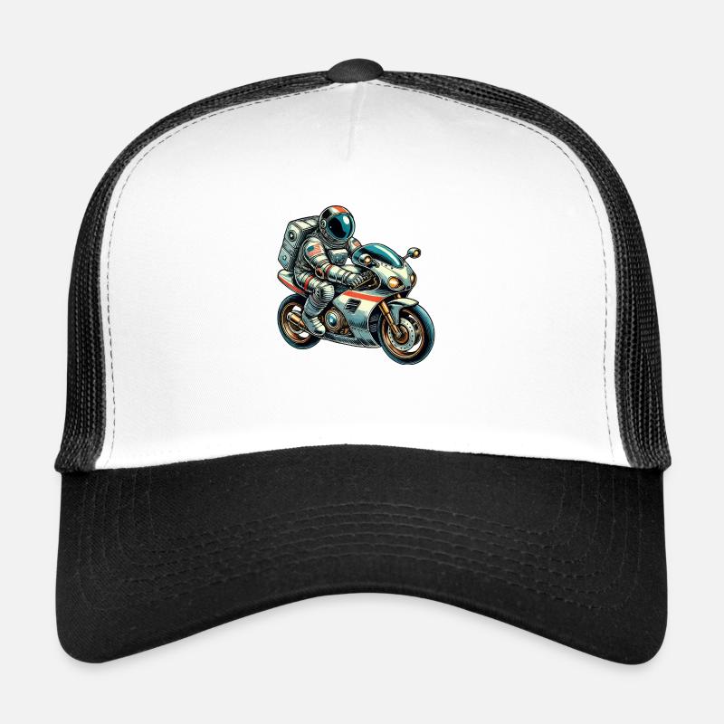Astronaut Motorrad - Trucker Cap - Weiß/Schwarz