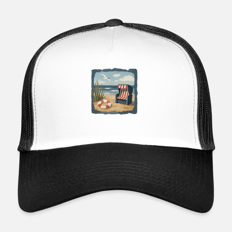 Collage de plage de la mer Baltique pour le bon sentiment de vacances Casquette trucker 