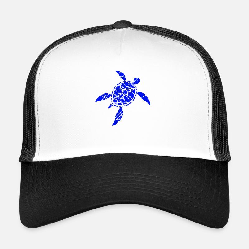 Turtle Pattern Cracks Scratches Vintage Retro Trucker Cap