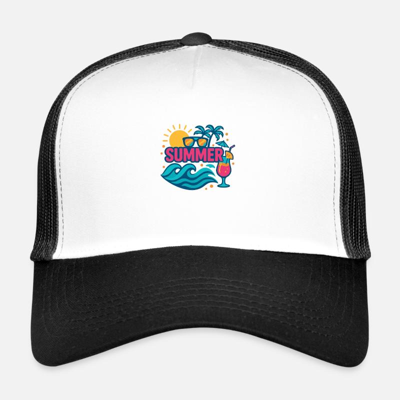 summer design, T-shirt - Trucker Cap - white/black
