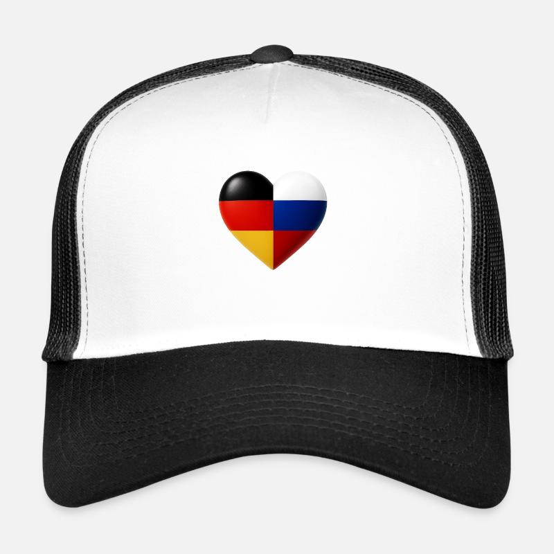 Russlanddeutsches Herz - Trucker Cap - Weiß/Schwarz