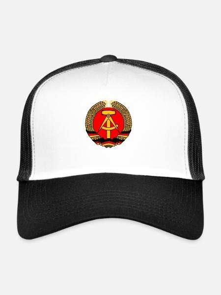 emblème ddr rda - Casquette trucker  - blanc/noir - Devant