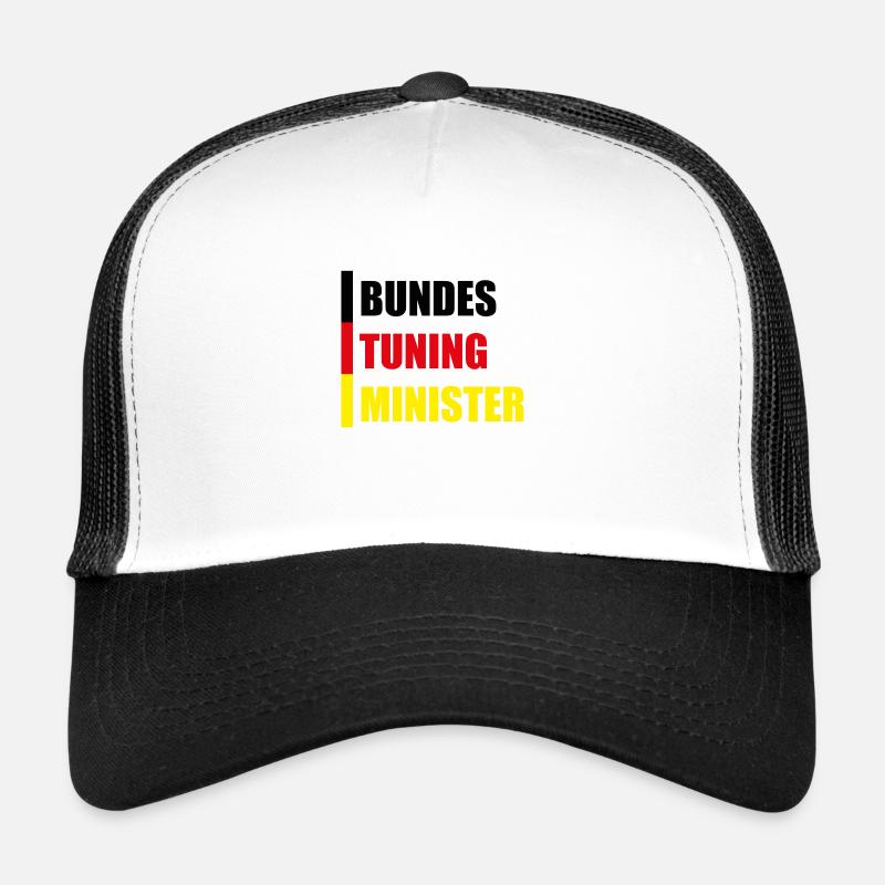 Tuner Auto Geschenk Bundes Tuning Minister - Trucker Cap - Weiß/Schwarz