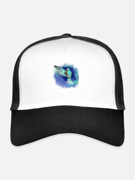 sittich ara,,vogel,graffiti,mint,blau,brush,spray - Trucker Cap - Weiß/Schwarz - Vorne