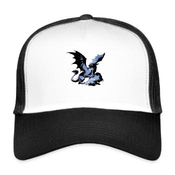 drache noir,peinture,graffiti, coloré,illustration - Casquette trucker  - blanc/noir - Devant