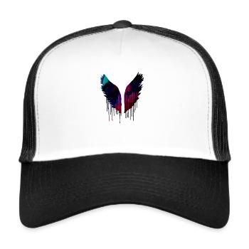 angel wings,wings,angelwings,colorful,graffiti - Trucker Cap - white/black - Front