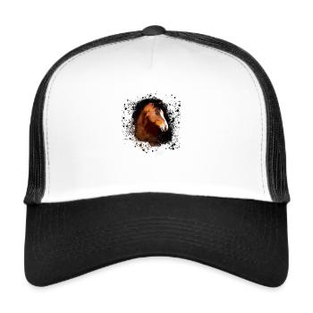 Haflinger, horse,pony, brown,beige, graffiti,brown - Trucker Cap - white/black - Front
