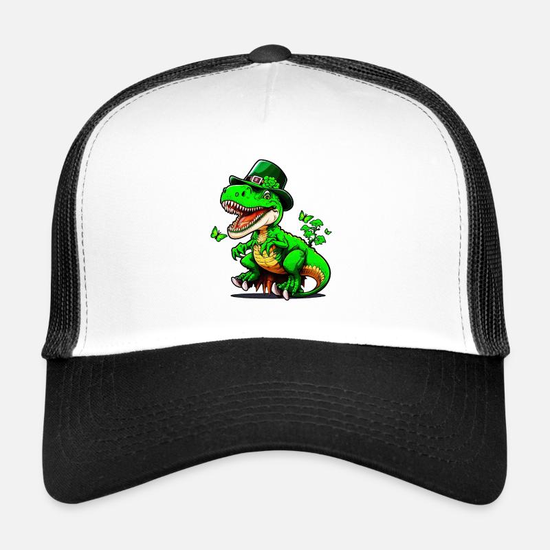 St. Patrick Day T-Rex Dinosaurier mit Hut Trucker Cap