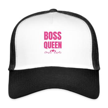 Boss Queen Lady Ladies Gift - Trucker Cap - white/black - Front