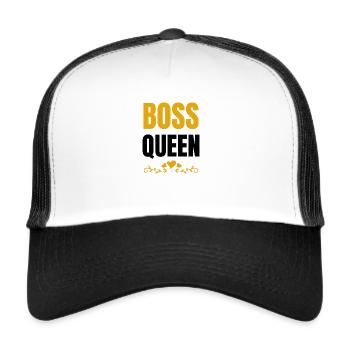 Boss Queen Lady Ladies Gift - Trucker Cap - white/black - Front