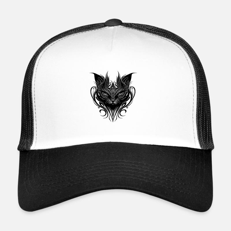 Tatouage chat dans le style des lignes géométriques Casquette trucker 