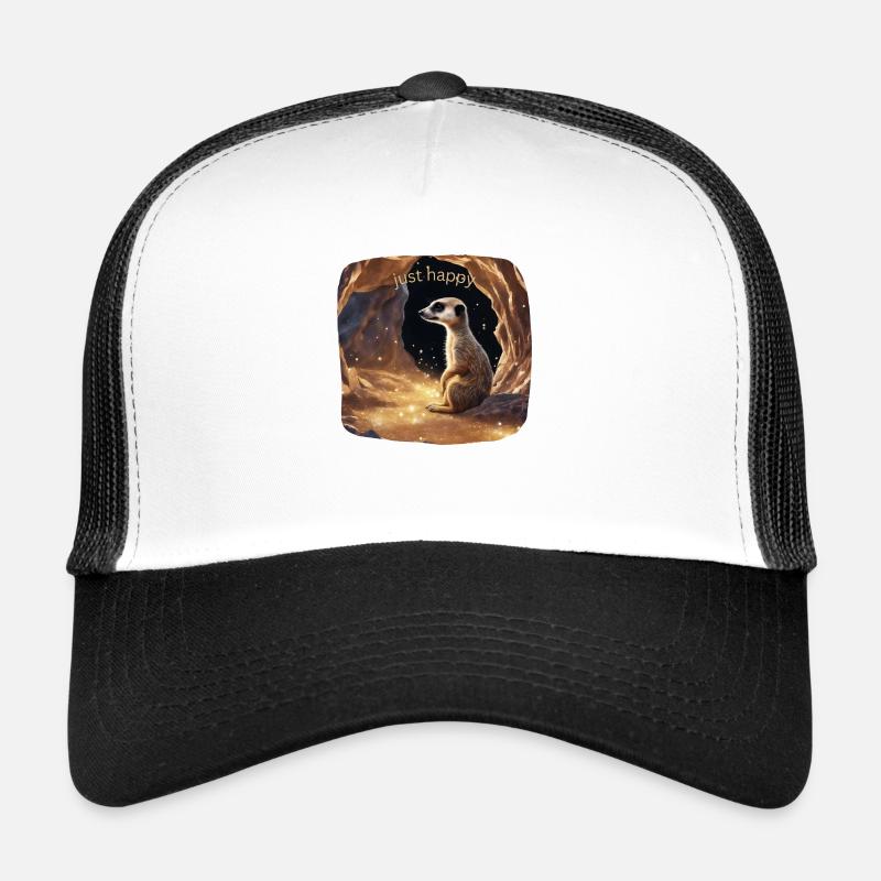 just happy - Trucker Cap - Weiß/Schwarz