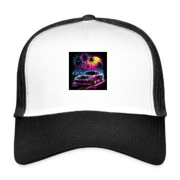 JDM Sportcar Tuning Driftcar Car Gift PS - Trucker Cap - white/black - Front