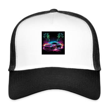 JDM Sportcar Tuning Driftcar Car Gift PS - Trucker Cap - white/black - Front