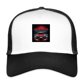 JDM Sportcar Tuning Stadt Drift Geschenk Auto - Trucker Cap - Weiß/Schwarz - Vorne