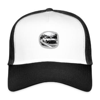 JDM Sportcar Tuning Driftcar Car Gift PS - Trucker Cap - white/black - Front