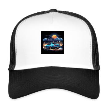 JDM Sportcar tuning Driftcar Voiture Cadeau PS - Casquette trucker  - blanc/noir - Devant
