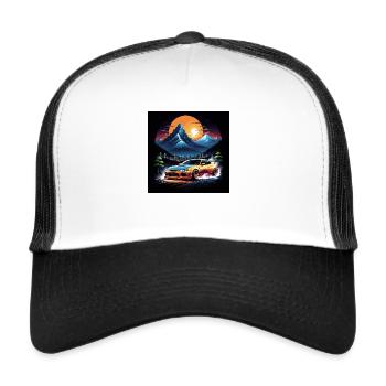 JDM Sportcar Tuning Driftcar Car Gift PS - Trucker Cap - white/black - Front