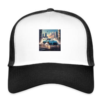 JDM Sportcar Tuning Driftcar Car Gift PS - Trucker Cap - white/black - Front