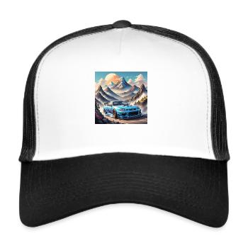 JDM Sportcar Tuning Driftcar Car Gift PS - Trucker Cap - white/black - Front